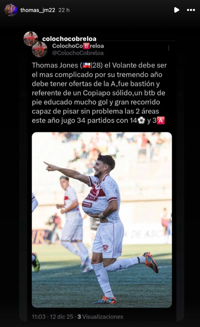 El volante y un claro guiño a Cobreloa.