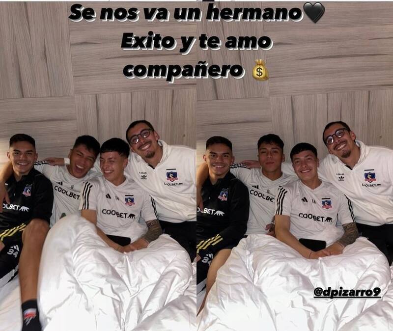 acompañó a Damián en su último día de concentración con Colo Colo.