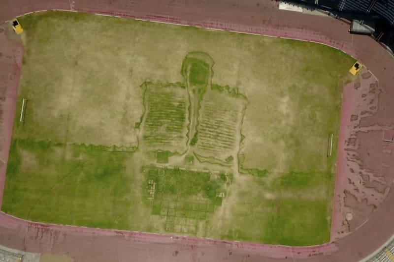 Así quedó la cancha del Calvo y Bascuñán luego del Festival de Antofagasta.