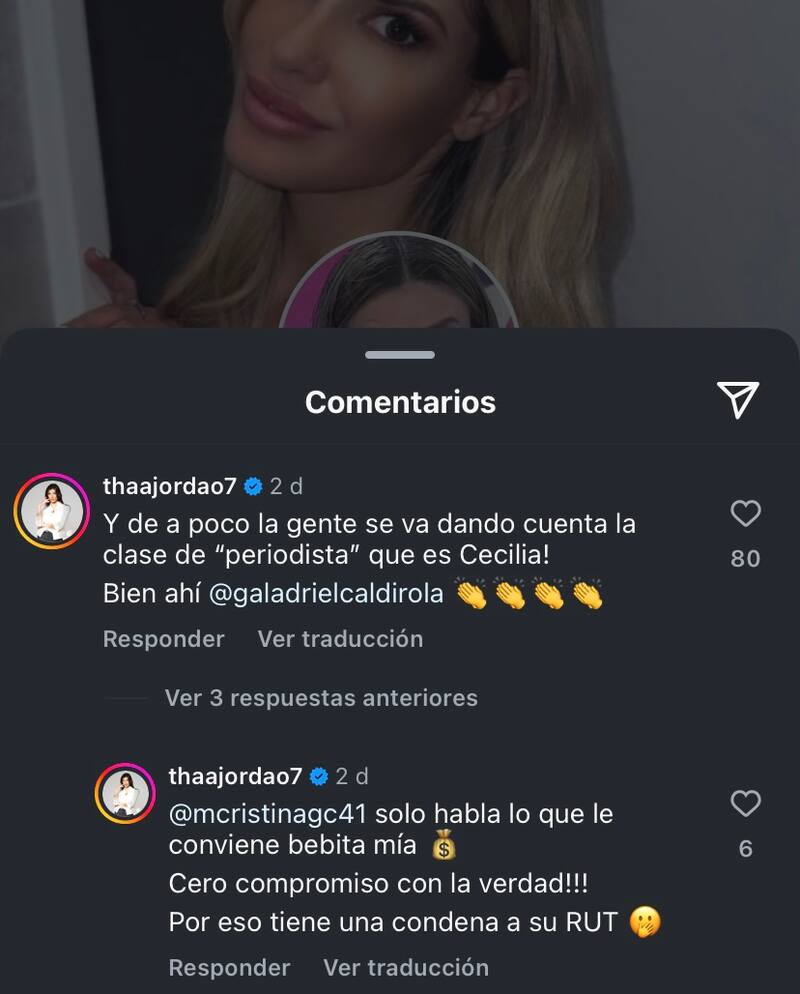 Thaís Jordao se lanzó contra Cecilia Gutiérrez.