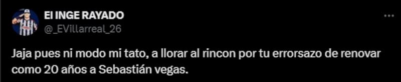 Hinchas de Monterrey culpan a Sebastián Vegas por no poder fichar a Sergio Ramos.