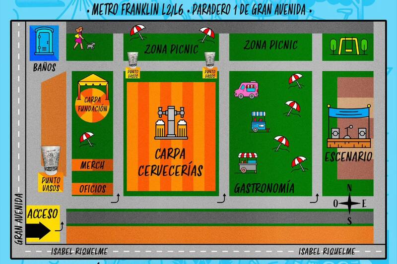 Este es el mapa con las distintas actividades que ofrece el San Miguel Chela Fest.