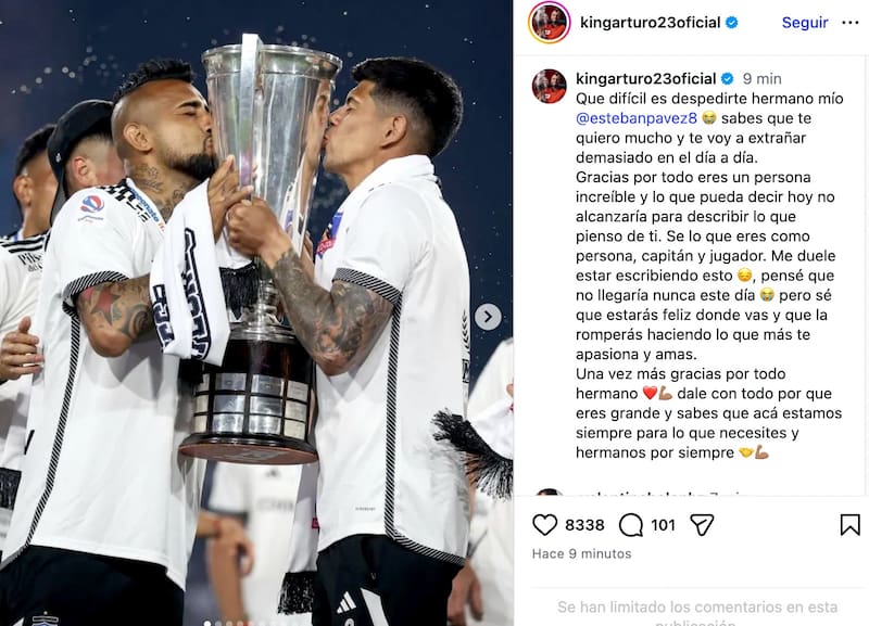 El volante se despidió de Esteban Pavez con gran dolor.