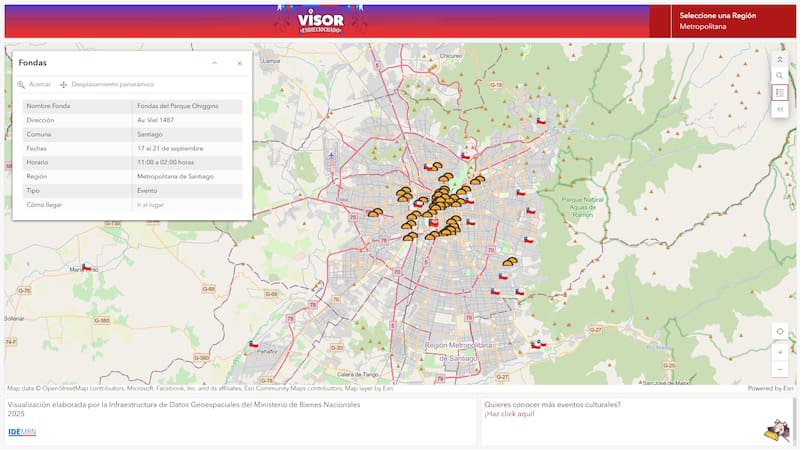 Esta aplicación del Ministerio de Bienes Nacionales permite saber en tiempo real dónde están ubicadas las fondas autorizadas por el Gobierno en Fiestas Patrias.