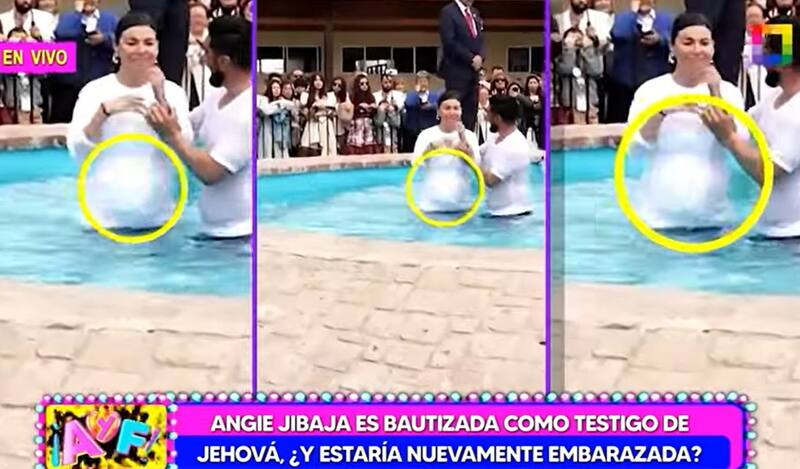 Angie Jibaja reapareció en la prensa peruana tras bautizo religioso. Créditos: YouTube