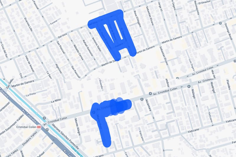 Sector afectado por el corte de luz.