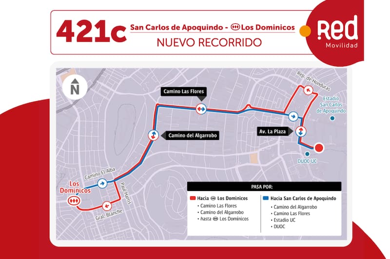 Este es el nuevo recorrido que habrá en Las Condes.