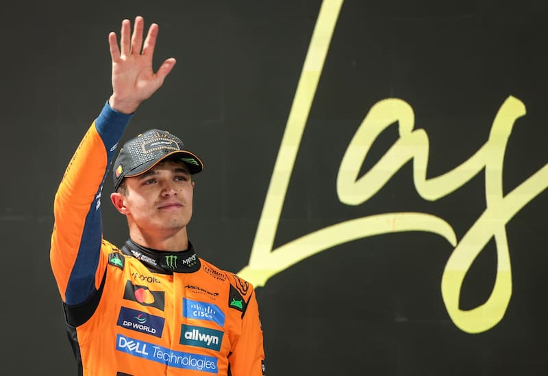 Lando Norris sigue como líder, pero con menos ventaja que antes. EFE