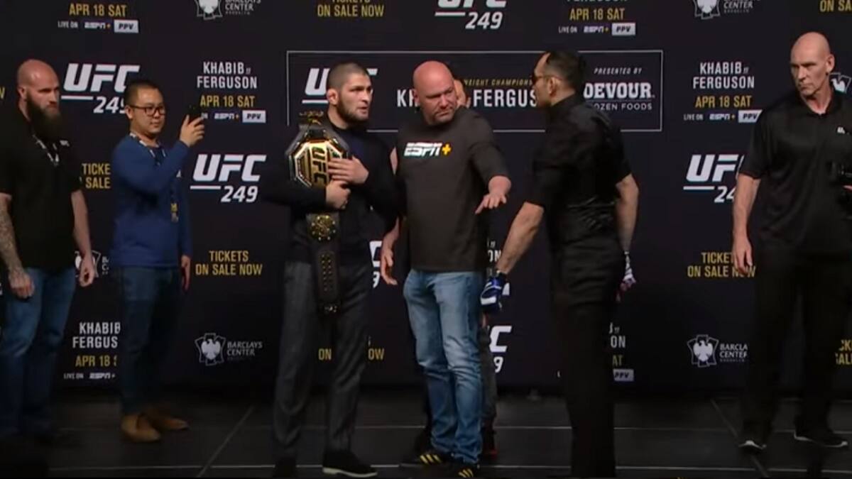 UFC 249: El tenso careo entre Khabib y Tony Ferguson