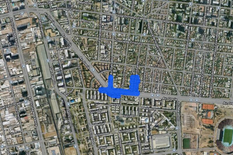 Sector afectado por el corte de luz.