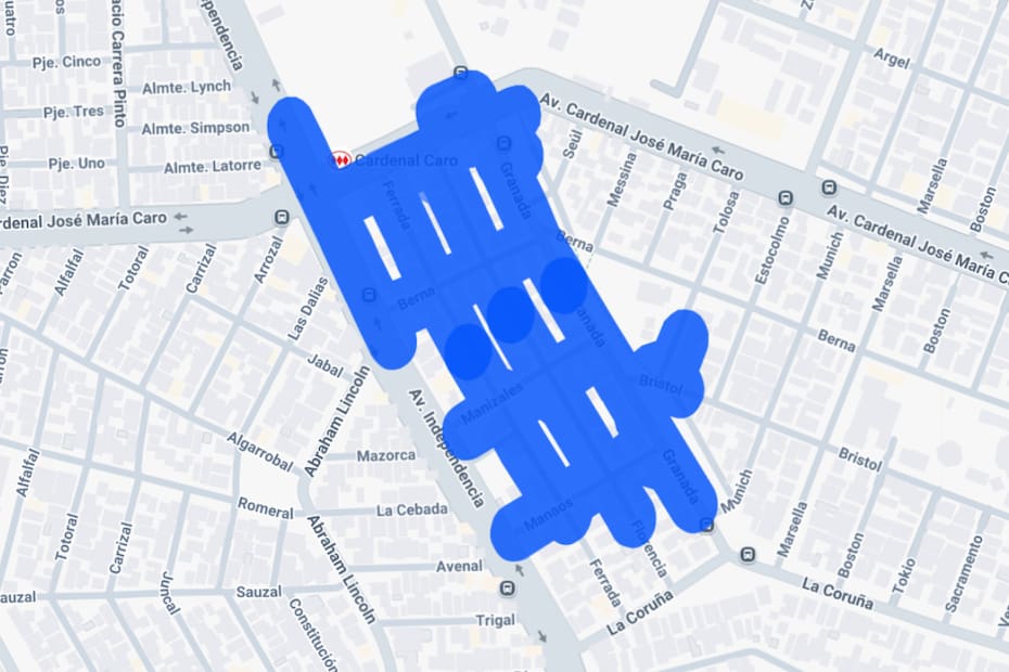 Sector afectado por el corte de luz.