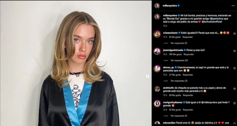 Millaray Viera compartió el cambio de look de su hija Julieta a través de su Instagram.