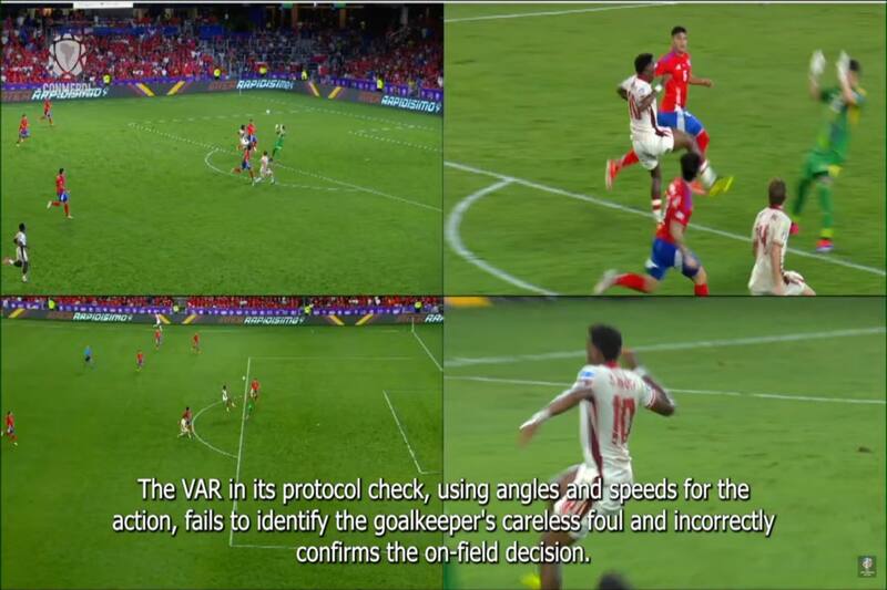 y debió cobrar penal para Canadá en la salida de Gabriel Arias sobre Jonathan David.