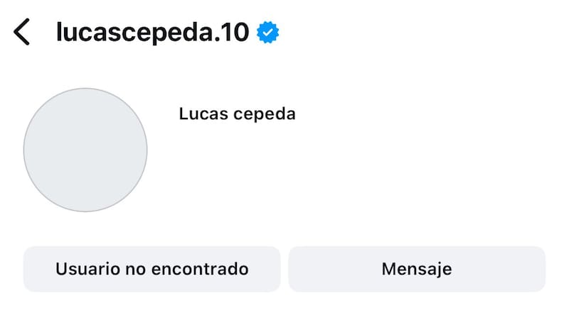 Lucas Cepeda cerró su Instagram.