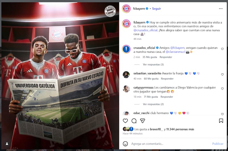 . El cuadro alemán saludó a la UC.