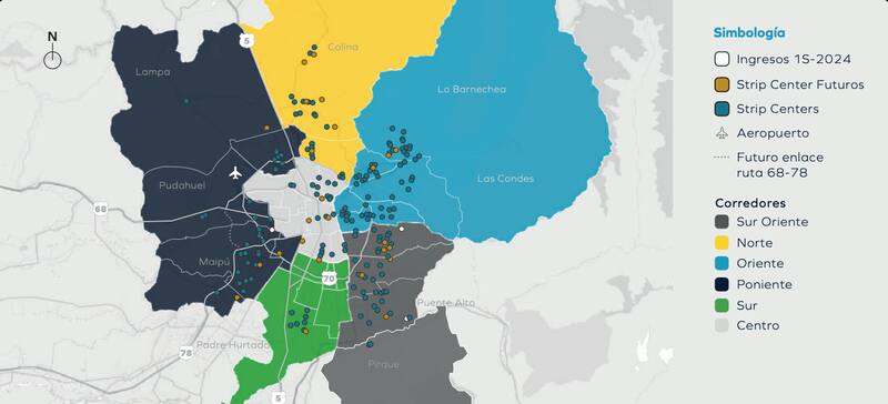 Stripcenters construidos en la RM al primer semestre del 2024.