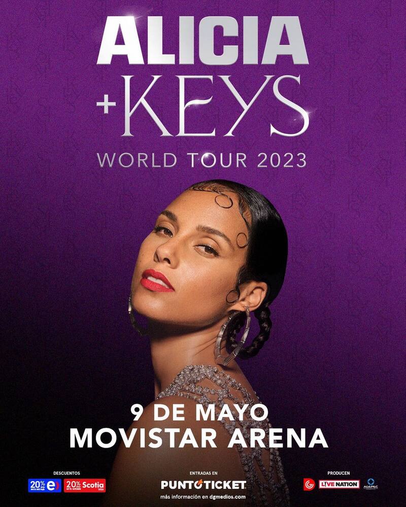 Afiche concierto Alicia Keys / Créditos: Instagram
