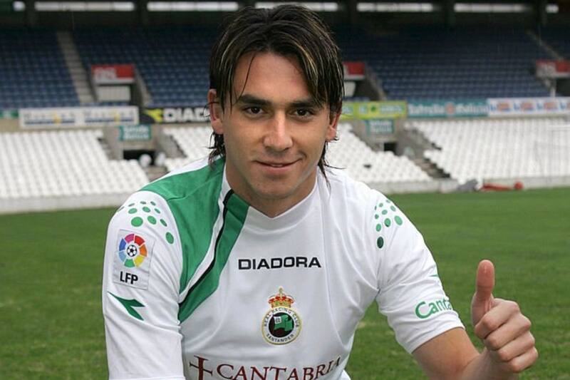 Mauricio Pinilla en Racing de Santander, época en que coincidió con Felipe Melo.