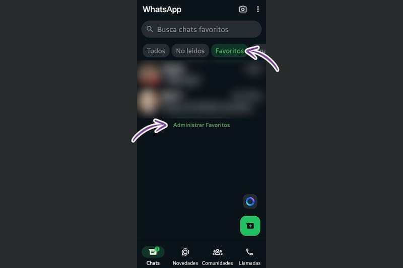 Puedes encontrar tus favoritos en esta pestaña.