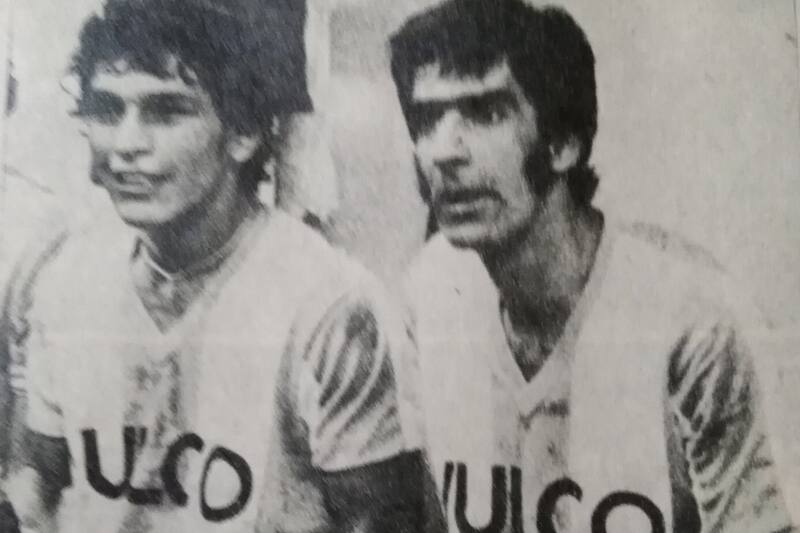 Marcelo Liendro y Gustavo Viveros en 1980 con Magallanes. Foto: @cracksyleyendas