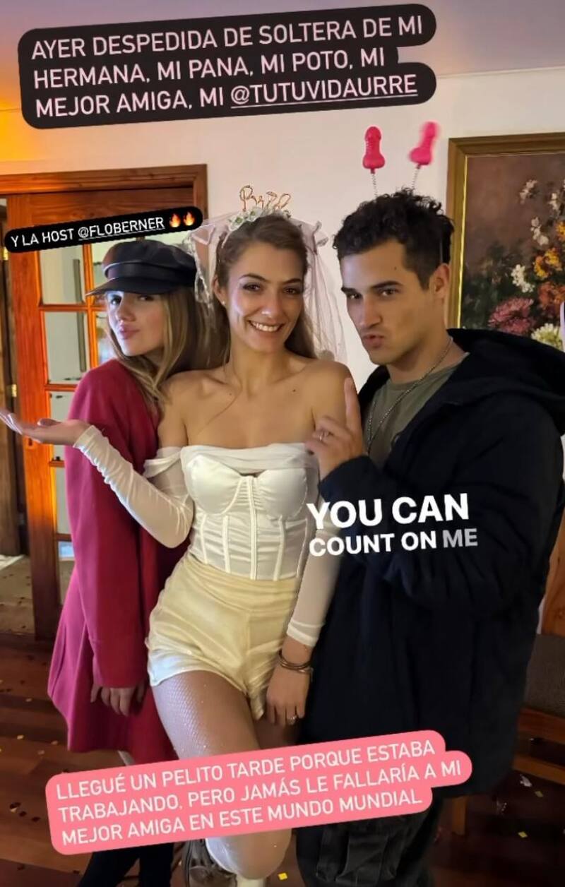 Rey Alcalde y Tutú Vidaurre compartieron en la despedida de solteras de la actriz.