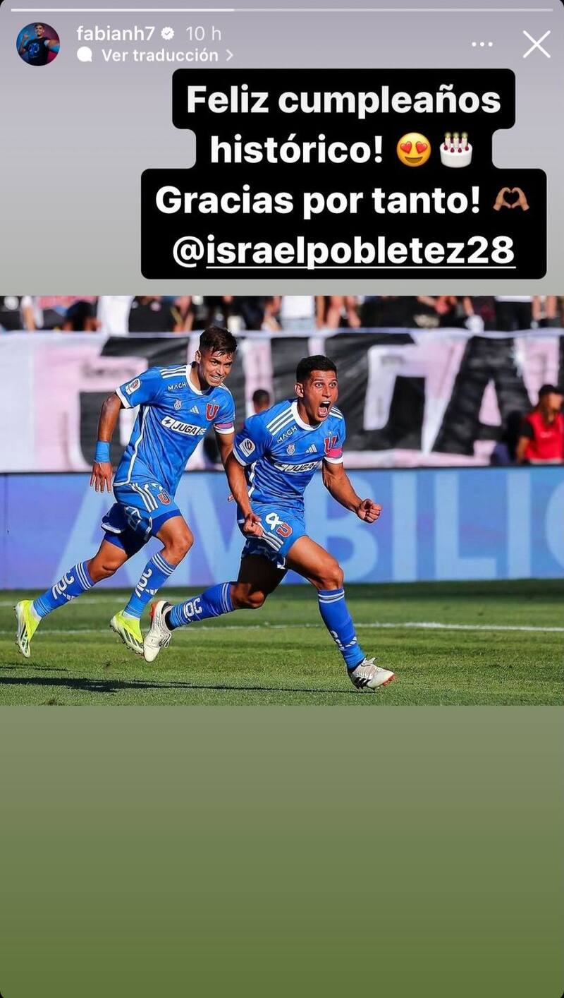 El mensaje de felicitaciones de Fabián Hormazábal para Israel Poblete.