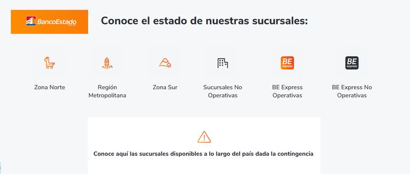 Ingresa a la plataforma de Banco Estado para conocer las sucursales disponibles. Créditos: Banco Estado.