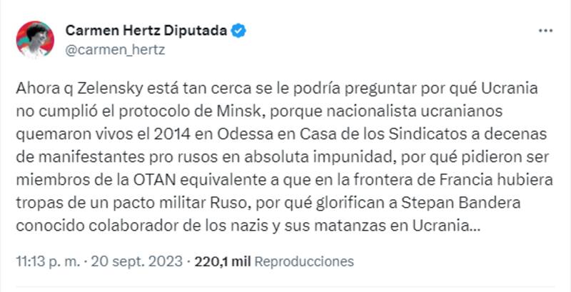 La parlamentaria se manifestó a través de redes sociales.