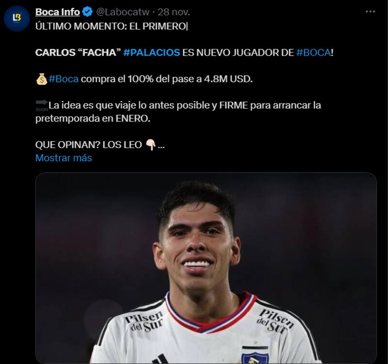 En Argentina apodaron "El Facha" a Carlos Palacios