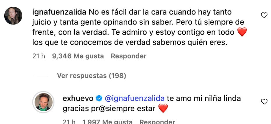 La influencer respaldó a su padre.