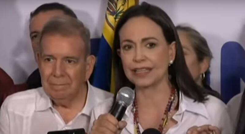 María Corina Machado junto a Edmundo González. Captura TV.