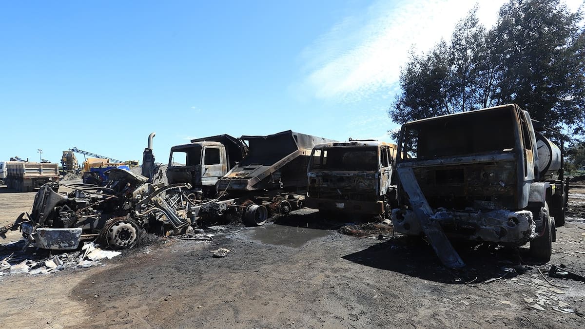 Se registró un nuevo ataque incendiario afectó a camiones y máquinas en Victoria