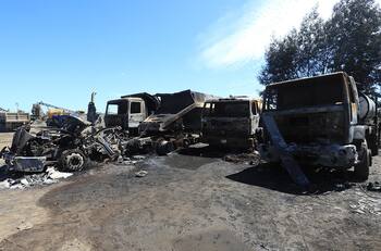 Se registró un nuevo ataque incendiario afectó a camiones y máquinas en Victoria