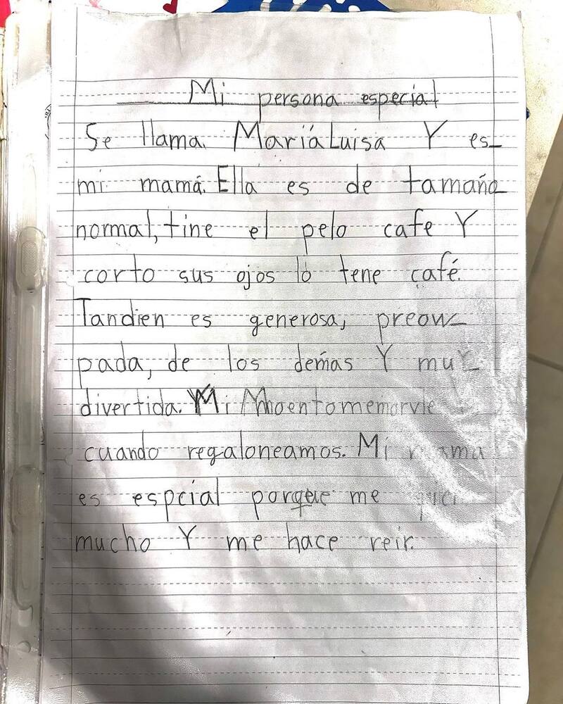 Carta escrita por la hija de María Luisa Godoy, Luisa.