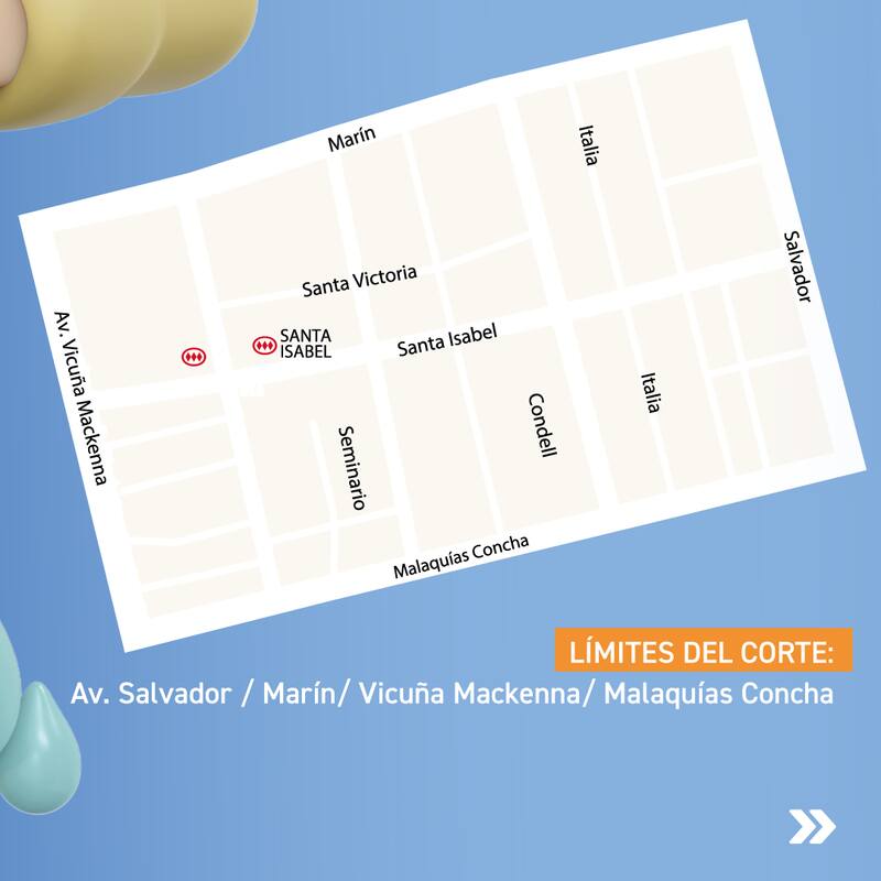 Estos son los cuadrantes afectados. Créditos: Municipalidad.