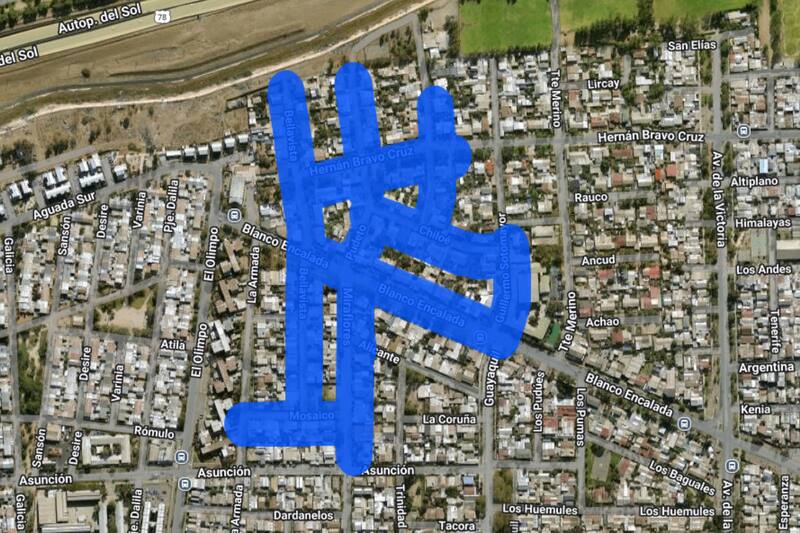 Sector afectado por el corte de luz.