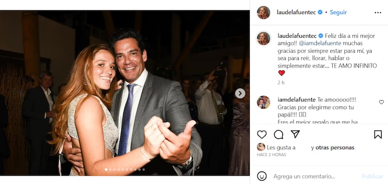 El tierno saludo que Cristián de la Fuente recibió de su hija Laura de la Fuente.