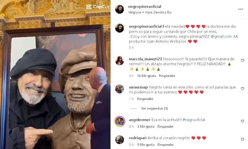 El cantante podrá seguir cantando por un mes. Créditos: Instagram