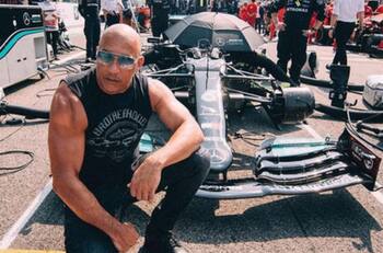 Los verdaderos "Rápidos y Furiosos": Vin Diesel visitó a Lewis Hamilton en el Gran Premio de Italia