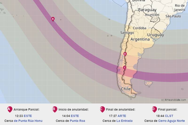 Este será el paso que tendrá el eclipse solar anular.