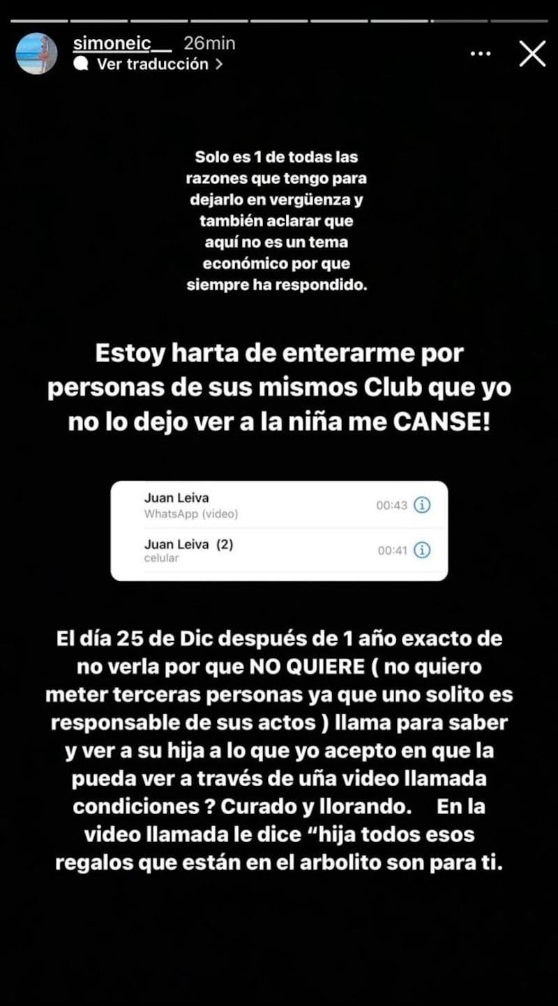 Las acusaciones de la ex pareja de Juan Leiva