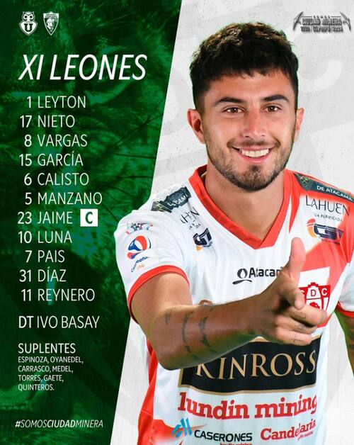 La formación de Deportes Copiapó ante la U