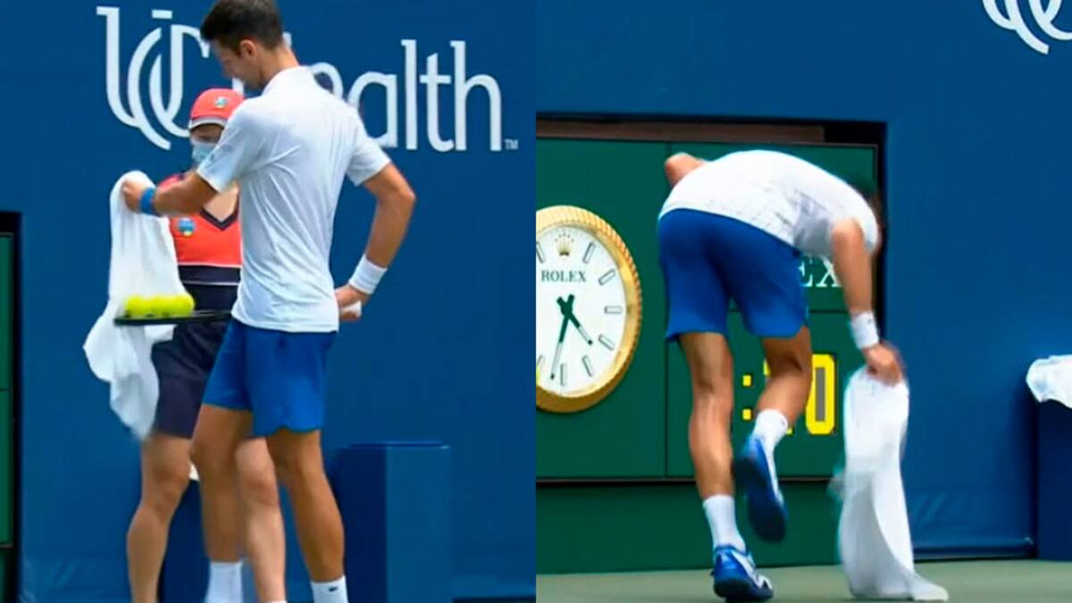 Olvidó el protocolo: El chascarro de Novak Djokovic al entregar la toalla