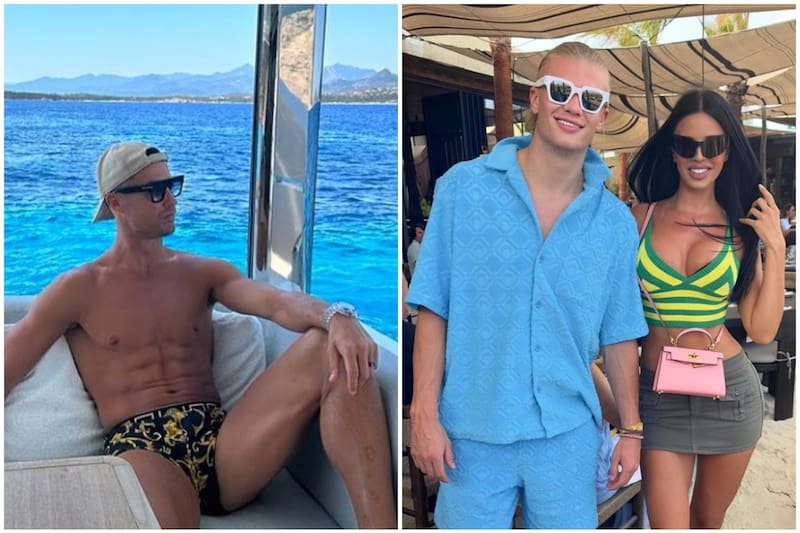 Cristiano Ronaldo en su yate en Cerdeña y Erling Haaland junto a Ivana Knoll en Ibiza