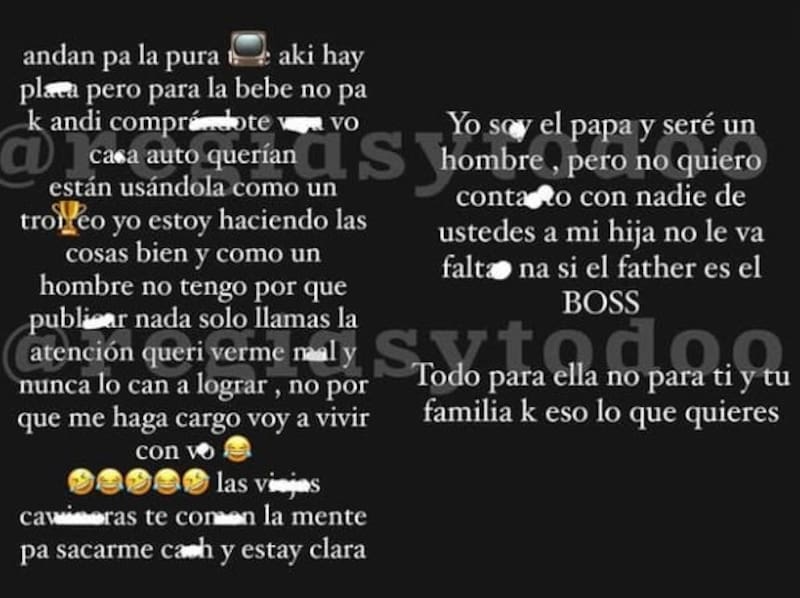 Historia borrada de Cris MJ. Créditos: Instagram