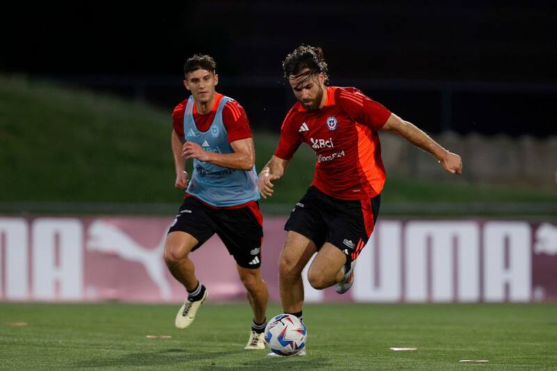 La Roja prepara en New Jersey en partido ante Argentina. Foto: Comunicaciones/ANFP.