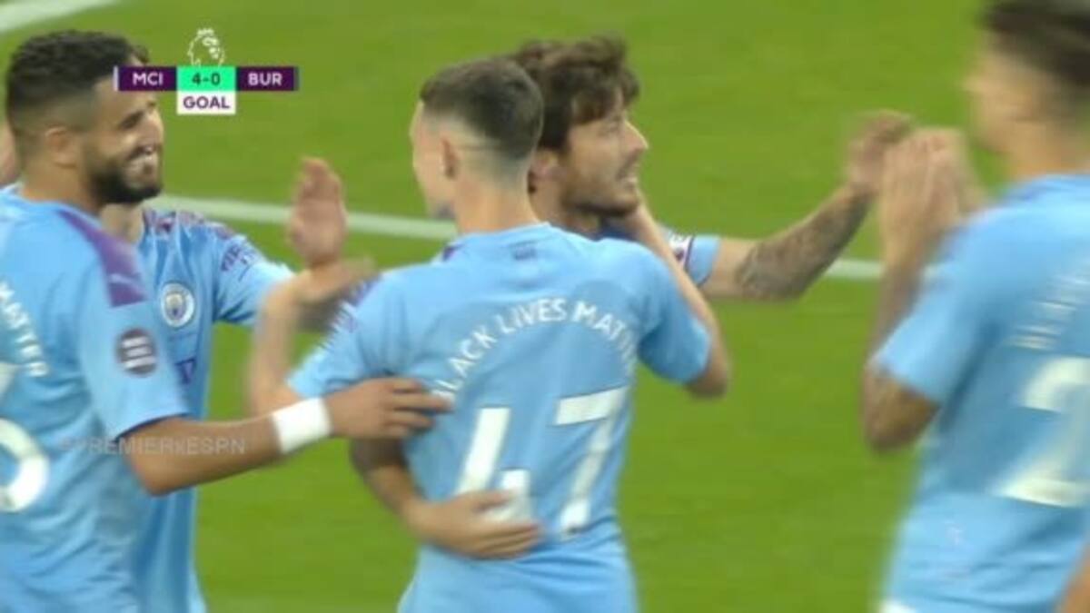 La gran jugada que terminó David Silva para el cuarto del City ante el Burnley