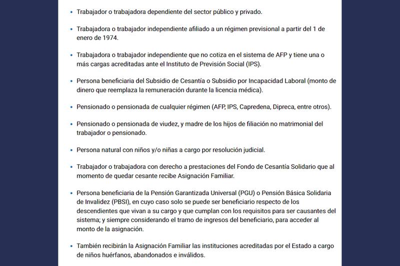 Si cumples una de estas condiciones puedes recibir la Asignación Familiar.