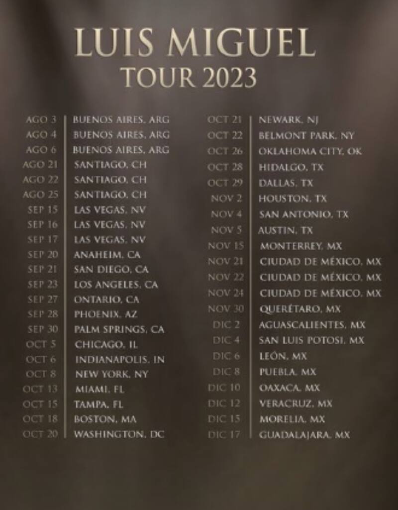 Gira Luis Miguel 2023