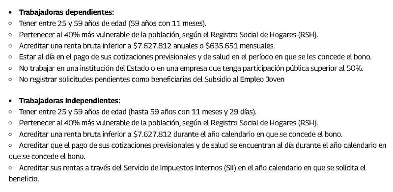 Estos son los requisitos.